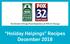 The Greater Chicago Food Depository & FOX 32 Chicago. Holiday Helpings Recipes December 2018