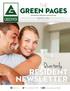 THE GREEN PAGES QUARTERLY RESIDENT NEWSLETTER. QUARTER Quarterly. Resident Newsletter. YouTube.