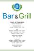 Hours of Operation Bunker Hills Bar & Grill