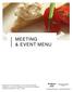 MEETING & EVENT MENU Millenia Lakes Boulevard, Orlando, FL 32839