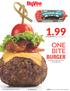 1.99. one bite BURGER. Ground beef 80% lean, 20% fat 16 oz. roll. Find this recipe and more at hy-vee.com. Hy-VeeDeals.com