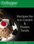 Recipes for Ice Cream & Frozen Treats