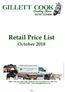 Retail Price List. October 2018