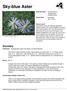 Sky-blue Aster. Summary. Protection Endangered in New York State, not listed federally.