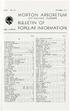 e MORTON ARBORETUM . BULLETIN OF POPULAR INFORMATION JOY MORTON FOUNDER LISLE, ILLINOIS IN DEX VOL. 24 DECEMBER, 1949 Page Page
