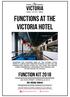 FUNCTIONS AT THE VICTORIA HOTEL
