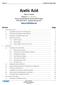 Acetic Acid. Table of Contents