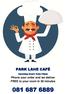 PARK LANE CAFÉ. Opening hours 9am-10pm. Phone your order and we deliver FREE to your room in 30 minutes