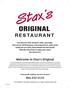 REST A URAN T. Welcome to Stax s Original. A Greenville Tradition for Over 50 Years