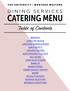 CATERING MENU. Table of Contents DINING SERVICES