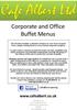 Corporate and Office Buffet Menus