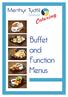 Catering. Buffet and Function Menus