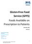 Gluten-Free Food Service (GFFS) Foods Available on Prescription to Patients