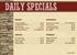DAILY SPECIALS MONDAY WEDNESDAY TUESDAY THURSDAY