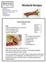 Rhubarb Recipes. Oatmeal Rhubarb Bars. (16 Bars)