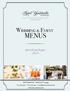 Wedding & Event MENUS. special packages