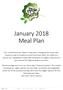 January 2018 Meal Plan