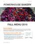FALL MENU 2018 POWERHOUSE BAKERY