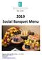2019 Social Banquet Menu