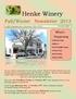 Henke Winery. Fall/Winter Newsletter Harrison Ave. Cincinnati, Ohio
