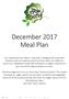 December 2017 Meal Plan