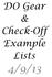 DO Gear & Check-Off Example Lists 4/9/13