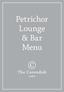 Petrichor Lounge & Bar Menu