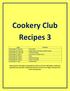 Cookery Club Recipes 3