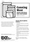Canning Meat. Poultry, Red Meats, Game and Seafoods. General Tips for Quality Products