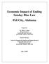 Economic Impact of Ending Sunday Blue Law Pell City, Alabama