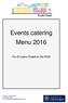 Events catering Menu 2016