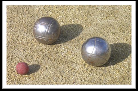 In the village some people, mostly adults, like to play pétanque although some children play too.