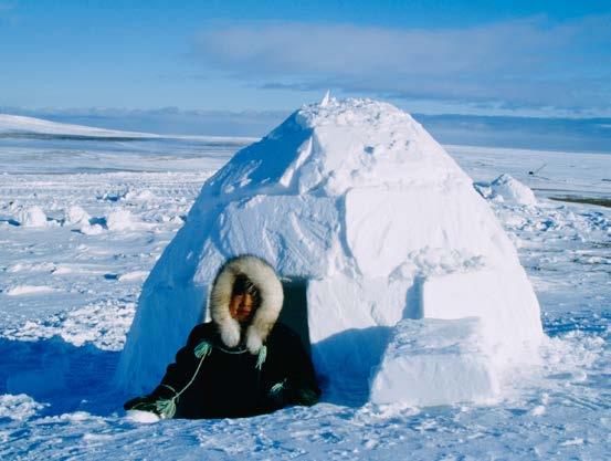 igloos melted in the summer, the family moved into tents made of animal skin.