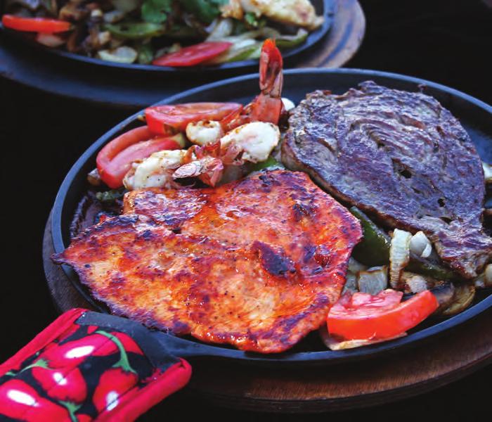 Skillet. Steak 15.49 Shrimp 15.99 Chicken 14.49 Combo (choice of two meats) 15.49 GUADALAJARA GRILL House Favorite!