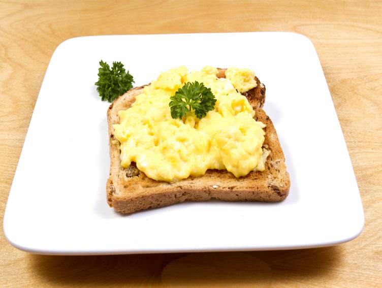 Scrambled Eggs on Toast Good scrambled eggs are delicious at any time of day breakfast, lunch, or teatime! The secret is to cook the eggs slowly and stirring them gently.