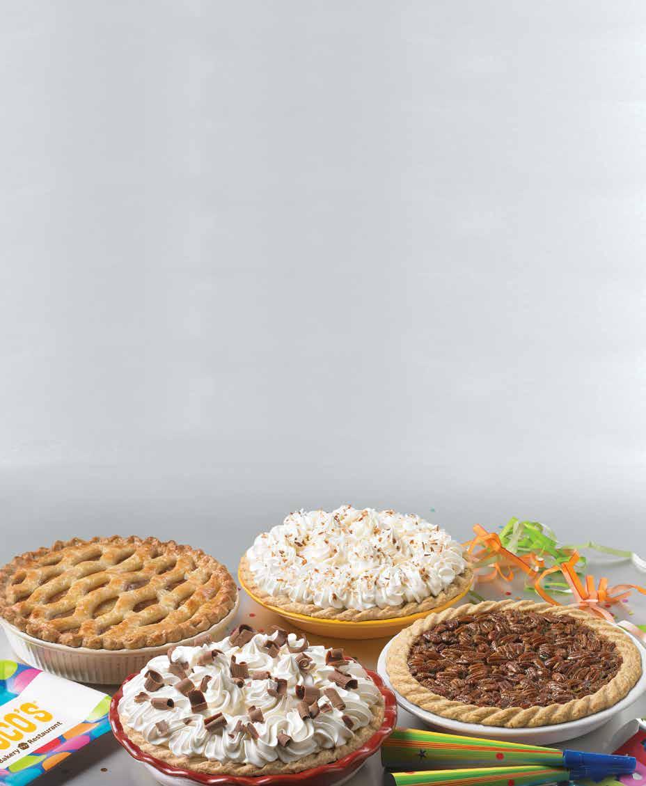 sooo many below is a sample of what we bake SEASONAL Ask your server for today s available selections. Pie variety is based upon seasonality and product availability. Ask your server for more details.
