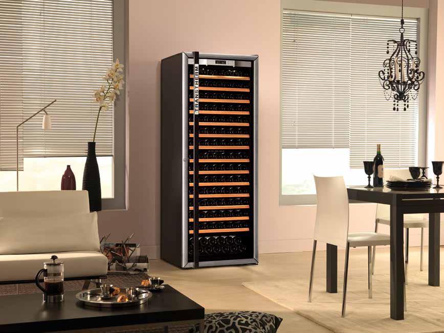 1-Temperature Cabinets Ermitage Black matt colour scheme - Solid door Temperature zones: 1 Bottle