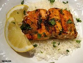 Grilled Moroccan Salmon Prep time: 5 Minutes Cook time: 10 Minutes Serves: 3-4 1 lb of Salmon 1 tsp of Cumin 1 tsp of Paprika 1 tsp of Ground Ginger 1 tsp of Turmeric 1 tbsp of chopped cilantro 1