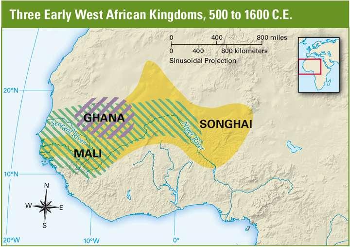 West African Kingdoms Geography Ghana, Mali, and Songhai