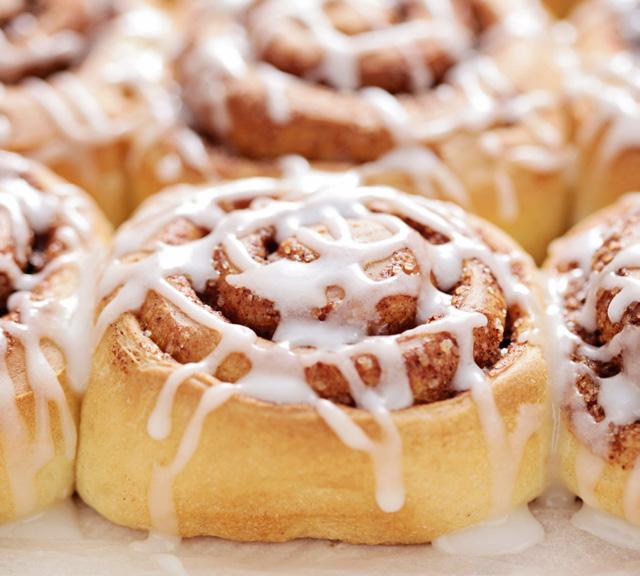 3 Cinnamon Rolls Roll dough (white or wheat) into a rectangle. Brush with melted butter and sprinkle with a mixture of brown or white sugar and cinnamon to taste.
