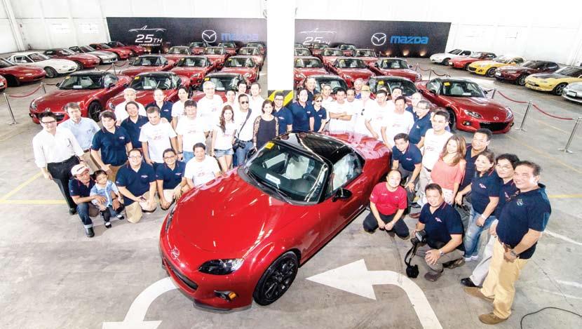 vehicles in the country, officially handed over the keys to the first fifteen owners of the Mazda MX-5 25th Anniversary Edition during a private turnover ceremony held with members of the Miata Club