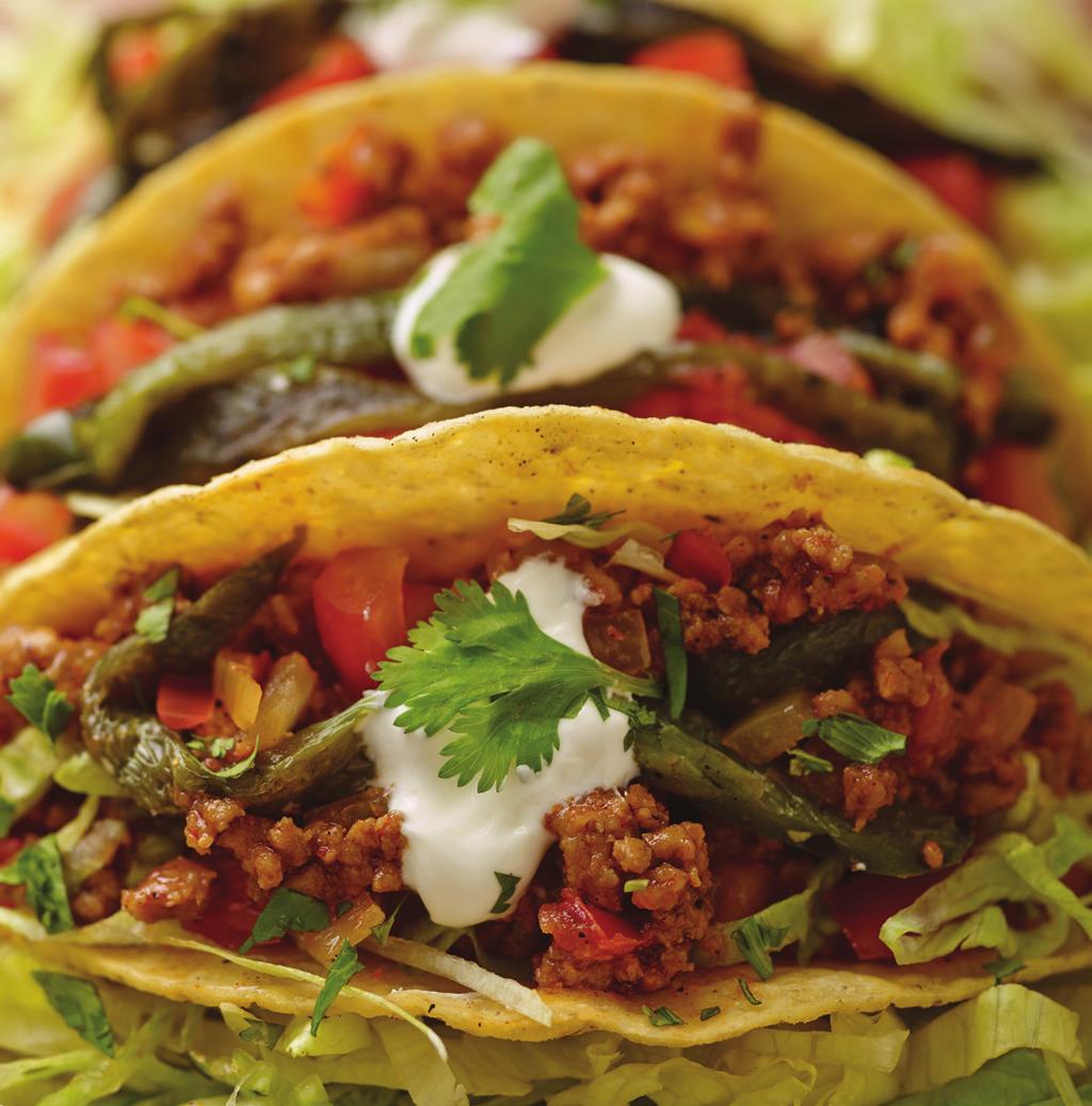 Southwestern Veal Tacos makes 4 servings - 2 tacos each 3 tablespoons Canola oil 1 pound Ground veal 1 tablespoon Chili powder 1 teaspoon Cumin powder 1 tablespoon Adobo spice 1/2 cup Onion, small