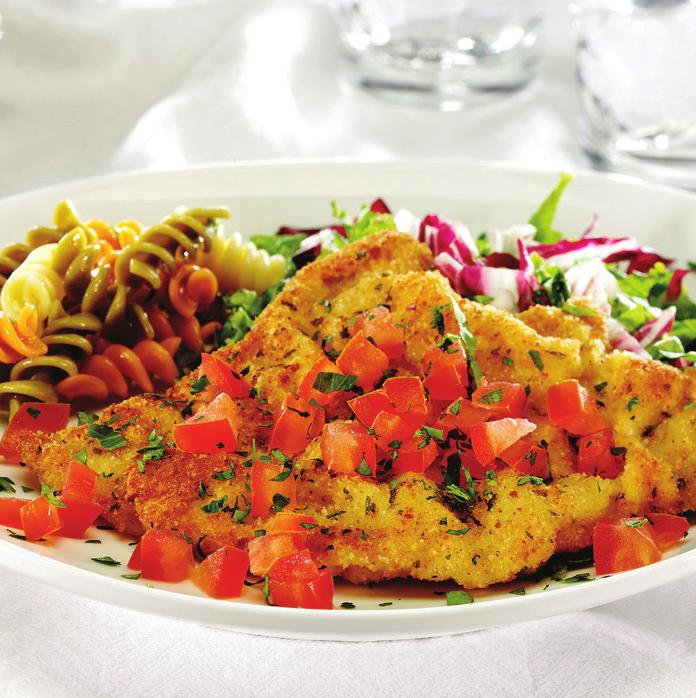 Easy Veal Milanese makes 4 servings 1 pound veal leg cutlets, cut 1/8 to 1/4 inch thick 1 egg 2 tablespoons water 2/3 cup seasoned dry bread crumbs 3 tablespoons grated Parmesan cheese 2 tablespoons