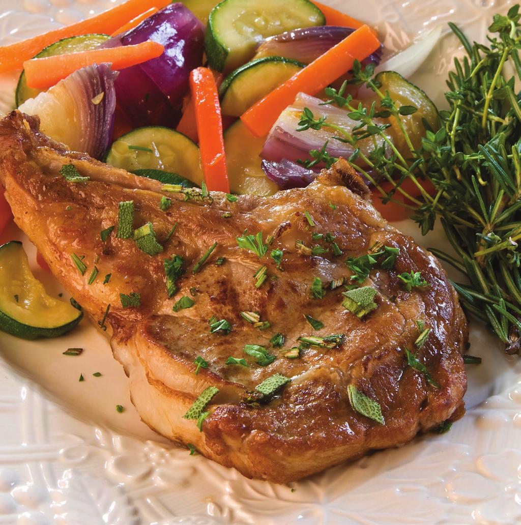 Simply Sensational Veal Chop makes 4 servings 4 well-trimmed veal rib or loin chops, cut 1 inch thick (approx.