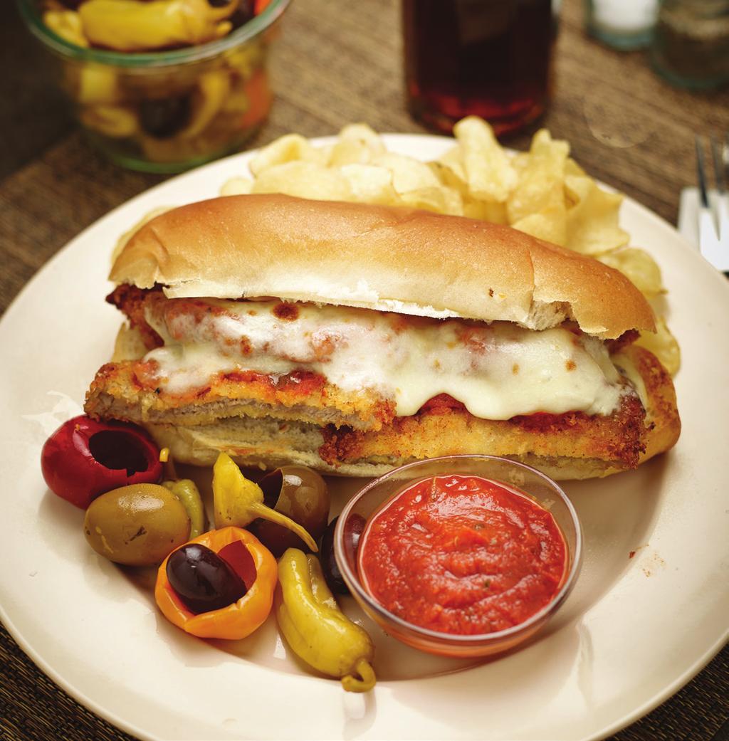 Classic Veal Parmesan Sandwich Yield: 6 portions 6 Veal cutlets, 3 ounces each Salt to taste Ground black pepper to taste 1/2 cup (or as needed) All-purpose flour 1 Egg 1 cup (or as needed)