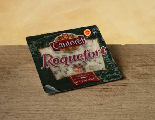 Ripened in those caves, Roquefort becomes this so
