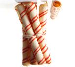 Candy-Stripe Cookie Sticks 8 large egg whites 2 c. sugar 2 c. flour Pinch of coarse salt 10 Tbs. unsalted butter, melted and cooled 1/4 c. plus 2 Tbs. heavy cream 1 tsp.