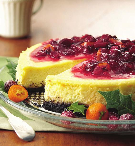 Cranberry-Orange Cheesecake PREP TIME: 5 min TOTAL TIME: 7 hrs 0 min MAKES: servings 4 5 Heat oven to 00 F. Wrap outside of 9- or 0-inch springform pan with foil.