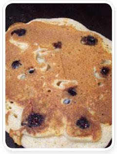 26. Blueberry Pancakes 1-1/2 c. gluten-free pancake mix 1 egg 1/4 scoop Vanilla Protein Powder 1 tbsp applesauce 1c.