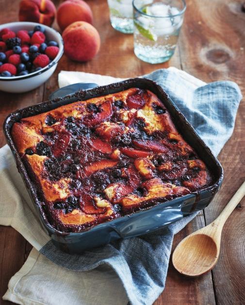 BLUEBERRY PEACH COBBLER PREP TIME: 10 MINUTES BAKING TIME: 25-30 MINUTES MAKES: 6 SERVINGS FREEZING: NOT RECOMMENDED ¼ cup (60 ml) water 1 ½ tsp (7 ml) cornstarch ⅓ cup (75 ml) Crosby s Fancy